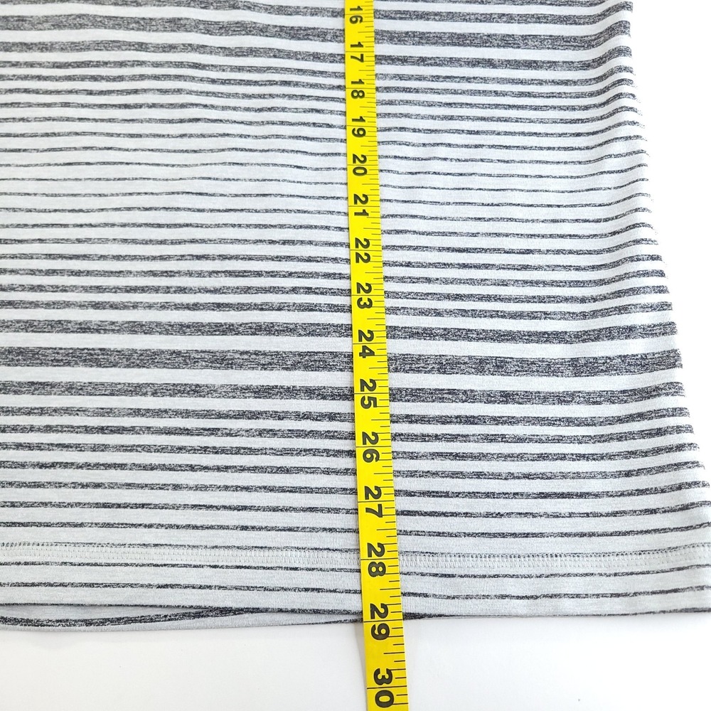 Lululemon Shirt Mens XL Gray White Striped Quarter Zip Raglan Sleeve Pullover - Picture 6 of 9